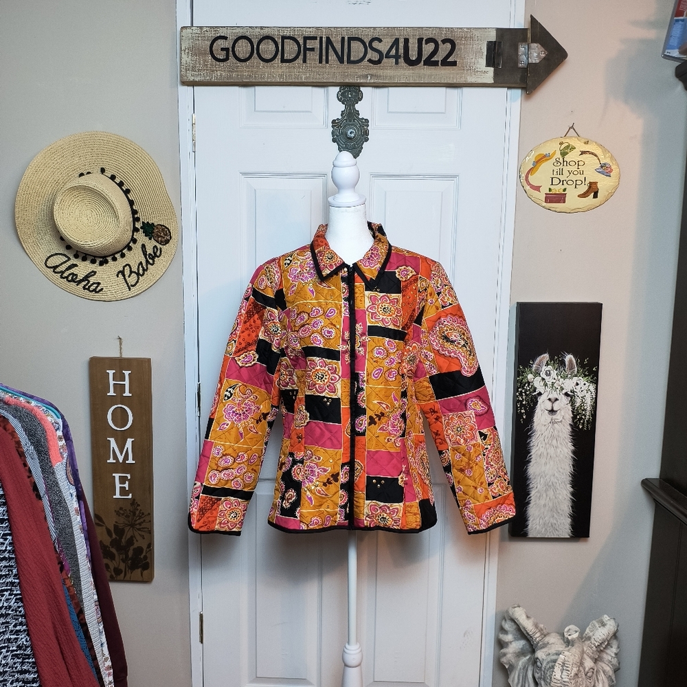 Silkland Lightweight Patchwork Quilted Jacket L 1… - image 1